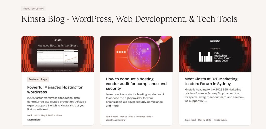 kinsta wordpress hosting blog