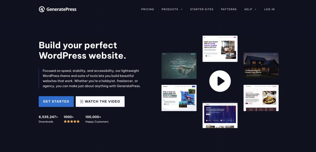generatepress wordpress homepage 2025